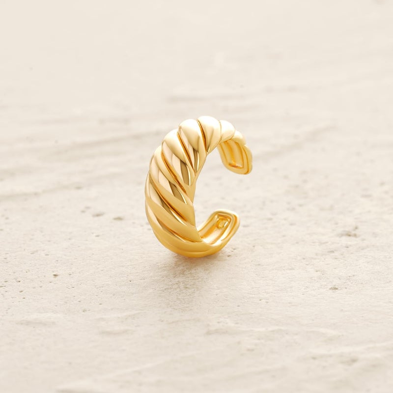 MYEARS Women Ear Cuff Earring Gold Non Pierced Ear Cartilage Clip on Wrap Hoop 14K Gold Filled Tiny Boho Beach Simple Minimalist Delicate Handmade Hypoallergenic Jewelry Gift-Sold as Single/Pair - Image 5